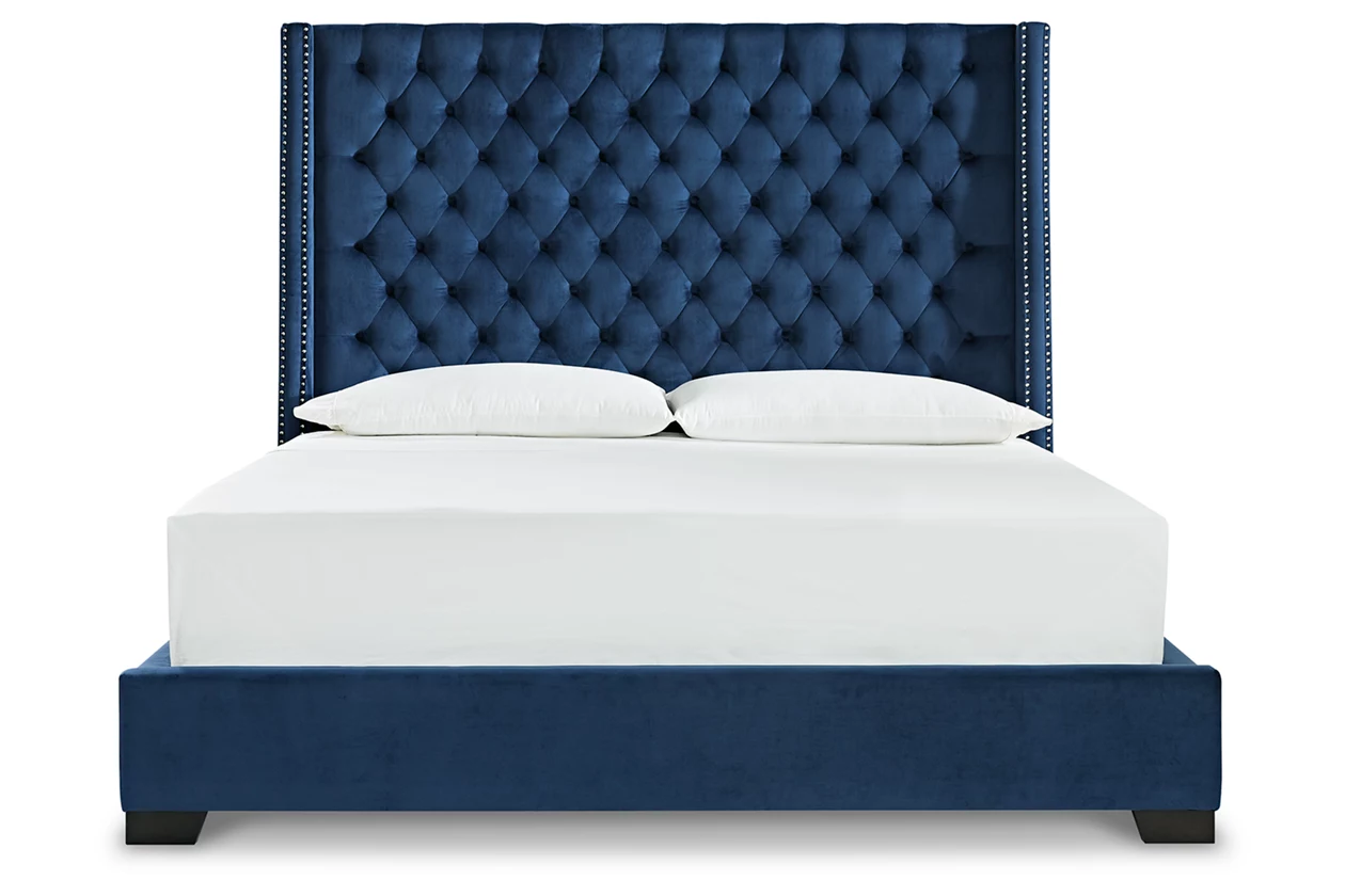 Blue california king shop bed frame