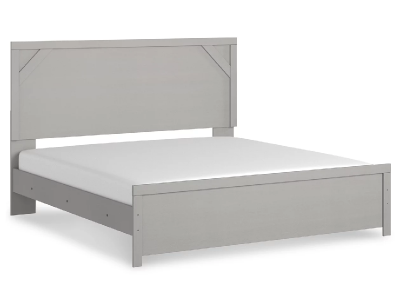 Signature Design by Ashley Cottonburg King Panel Bed in Light Gray / White - B1192B3