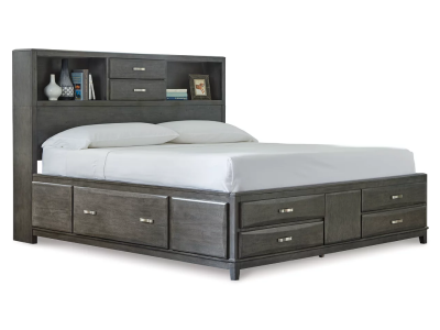 Signature Design by Ashley Caitbrook California King Storage Bed with 8 Drawers in Gray - B476B7