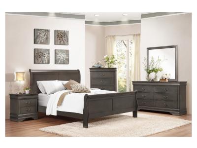 Mayville Collection 7 Piece Full Bedroom Set In Grey - 2147FSG-K