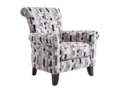 Decor-Rest Stationary Fabric Accent Chair in Rubic Pewter - 2470C-RP
