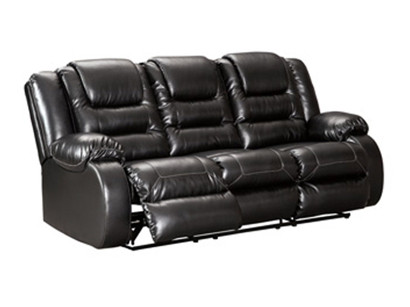 Signature Design by Ashley Vacherie Reclining Sofa in Black - 7930888