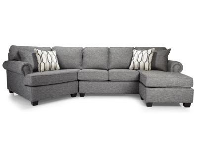 Decor-Rest Fox Fabric Sectional in Force Charcoal - FOX-SECT-K
