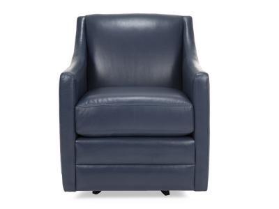 Decor-Rest Swivel Leather Chair in Campania Navy - 3443SC-CN