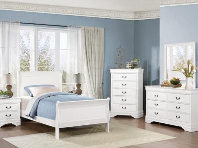 Youth Mayville Collection 7 Piece Twin Bedroom Set In White- 2147TW-K