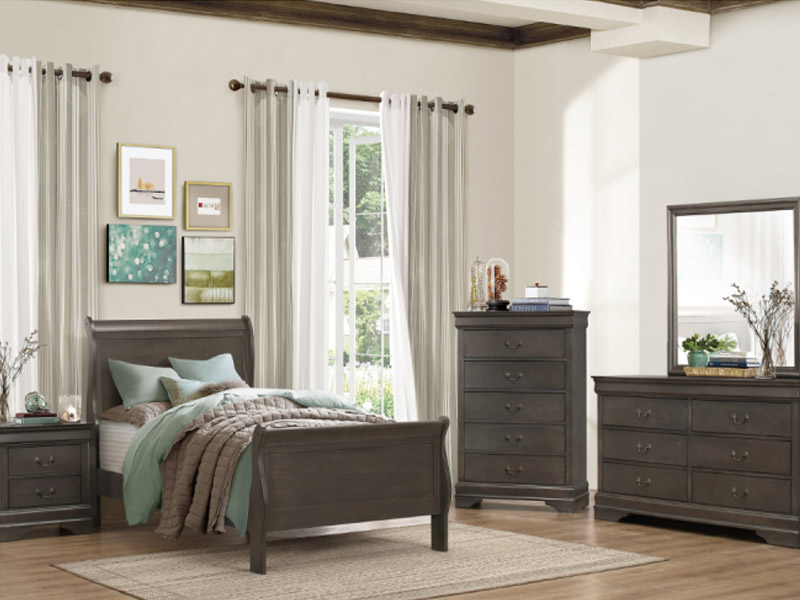 Grey twin shop bedroom set