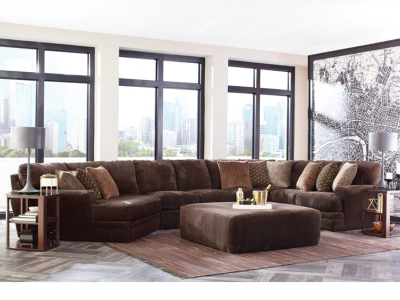 Jackson Furniture Mammoth Fabric 4 Piece Sectional in Chocolate - 4376-92 1806-49 / 2640-59 | 4376-30 1806-49 | 4376-59 1806-49 / 2640-59 | 4376-42 1806-49 / 2640-59