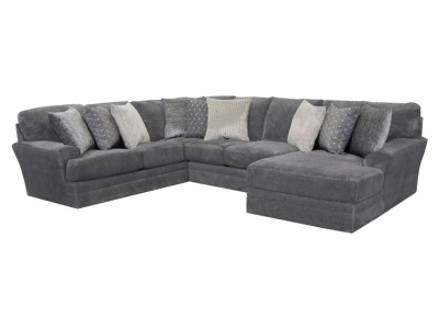 Jackson Furniture Mammoth Stationary Fabric 3 Piece Sectional in Smoke - 4376-62 1806-58 / 2640-48 | 4376-29 1806-58 | 4376-76 1806-58 / 2640-48