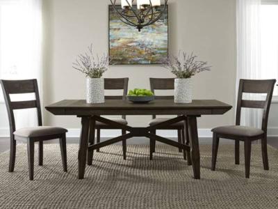 Double Bridge 5 Piece Trestle Table Set - 152-C2501S (4), 152-CD-TRS