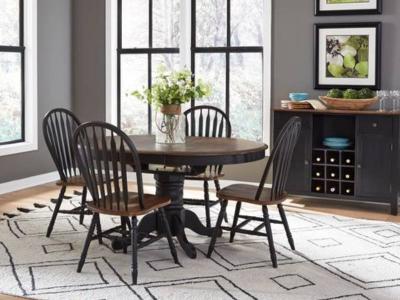 Carolina Crossing 5 Piece Pedestal Table Set in Black - 186B-CD-PED186B-C1000S (4)