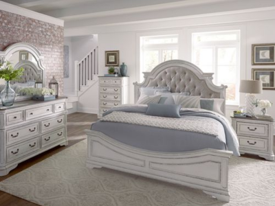 Magnolia Manor Collection 7 Piece Queen Upholstered Bedroom Set - 244-BR-QUBDMCN