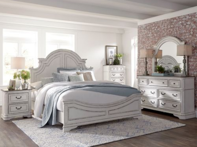 Magnolia Manor 7 Piece King Panel Bedroom Set - 244-BR-KPBDMCN