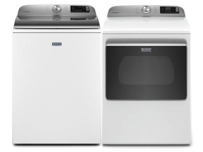 27" Maytag 5.4 Cu. Ft. Top Load Washer and 7.4 Cu. Ft. Smart Top Load Electric Dryer - MVW6230HW-YMED6230HW