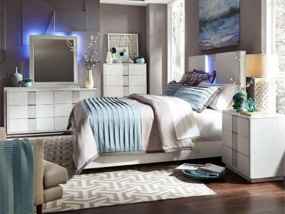 Mirage 7 Pc King Storage Bedroom Set - 946-BR-KSBDMCN