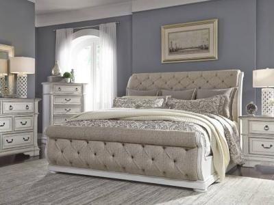 Abbey Park 7 pc Queen Upholstered Sleigh Bedroom Set - 520-BR-QUSLDMCN