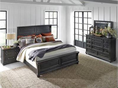 Harvest Home 6 Pc King Panel Bedroom Set - 879-KBR-6PC-K