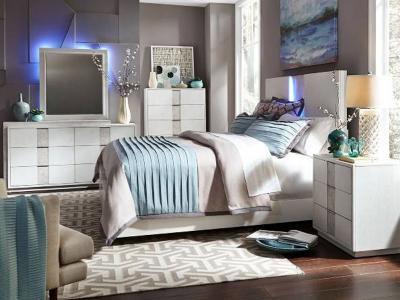 Mirage 7 Pc King Panel Bedroom Set - 946-BR-KPBDMCN