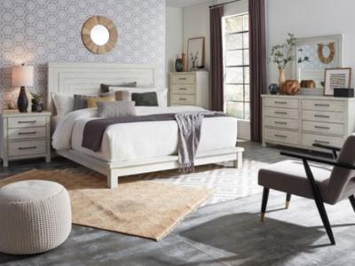 Modern Farmhouse 7 Piece Queen Platform Bedroom Set - 406W-BR-QPLDMCN