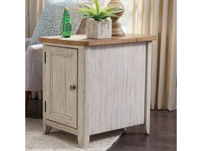 Farmhouse Reimagined Door Chair Side Table w/ Charging Station - 652-OT1022