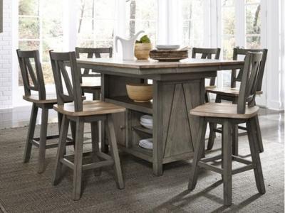 Lindsey Farm 7 Piece Gathering Table Dining Set - 62-CD-7GTS