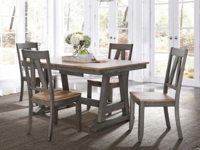 Lindsey Farm 5 Piece Trestle Table Dining Set - 62-CD-5TRS