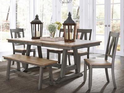 Lindsey Farm 6 Piece Trestle Table Dining Table - 62-CD-6TRS