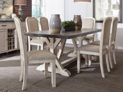 Willowrun 7 Piece Trestle Dining Set - 619-DR-7TRS