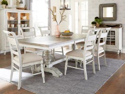 Whitney 7 Piece Trestle Table Dining Set - 661W-CD-7TRS