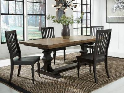 Harvest Home 5 Piece Trestle Dining Set - 879-DR-5TRS