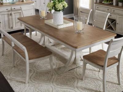 Farmhouse Reimagined 6 Piece Trestle Dining Set - 652-DR-6TRES