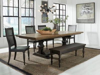 Harvest Home 6 Piece Trestle Dining Set - 879-DR-6TRS