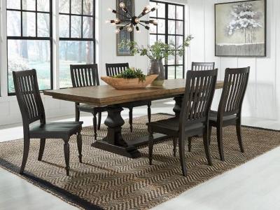 Harvest Home 7 Piece Trestle Table Set - 879-DR-7TRS