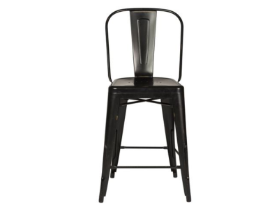 Vintage Bow Back Counter Chair in Black - 179-B350524-B