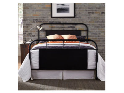 Vintage Queen Metal Bed in Black - 179-BR13HFR-B