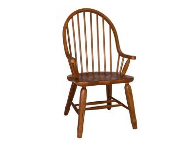 Treasures Bow Back Arm Chair in Oak - 17-C2051