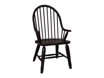 Treasures Bow Back Arm Chair in Black - 17-C4051