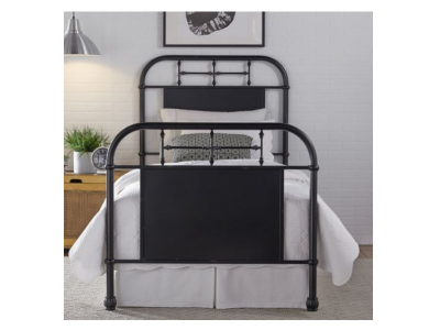 Vintage Full Metal Bed in Black - 179-BR17HFR-B