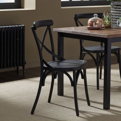 Vintage X Back Dining Chair in Black - 179-C3005-B