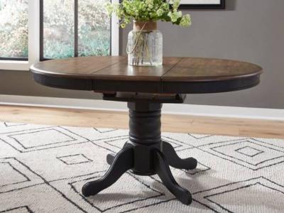 Carolina Crossing Pedestal Table Set in Black - 186B-CD-PED