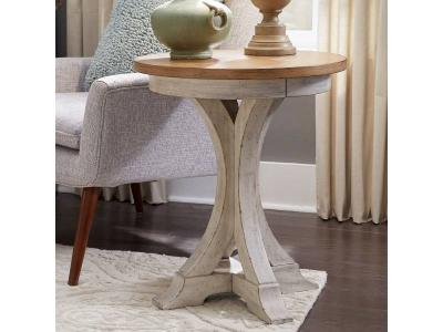 Farmhouse Reimagined Round Chair Side Table - 652-OT1021