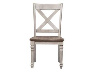 Cottage Lane X Back Wood Seat Side Chair - 350-C3000S