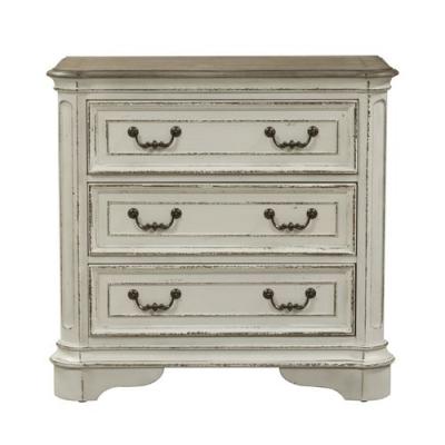 Magnolia Manor Collection 3 Drawer Bedside Chest w/ Charging Station - 244-BR64