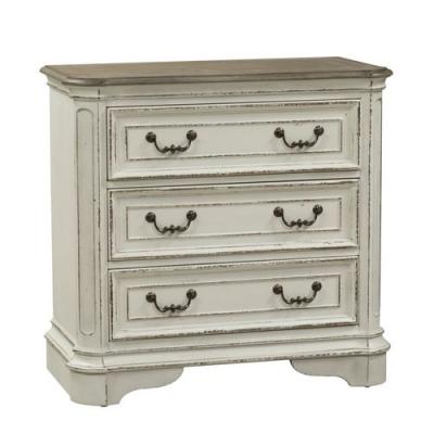 Magnolia Manor Collection 3 Drawer Bedside Chest w/ Charging Station - 244-BR64