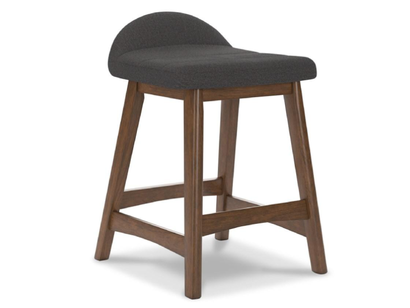 Signature Design by Ashley Lyncott Upholstered Barstool in Charcoal/Brown - D615-224