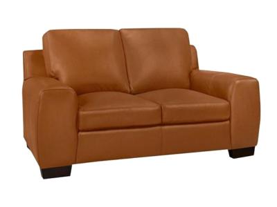 Vantage Stationary Leather Loveseat - 1003-02-Saddle