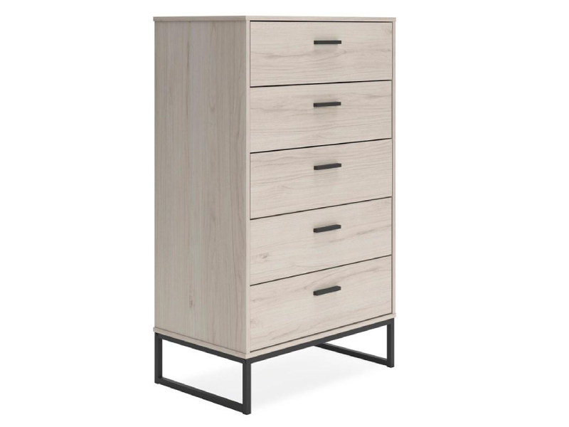 Signature Design by Ashley Socalle Five Drawer Chest in Light Natural - EB1864-245
