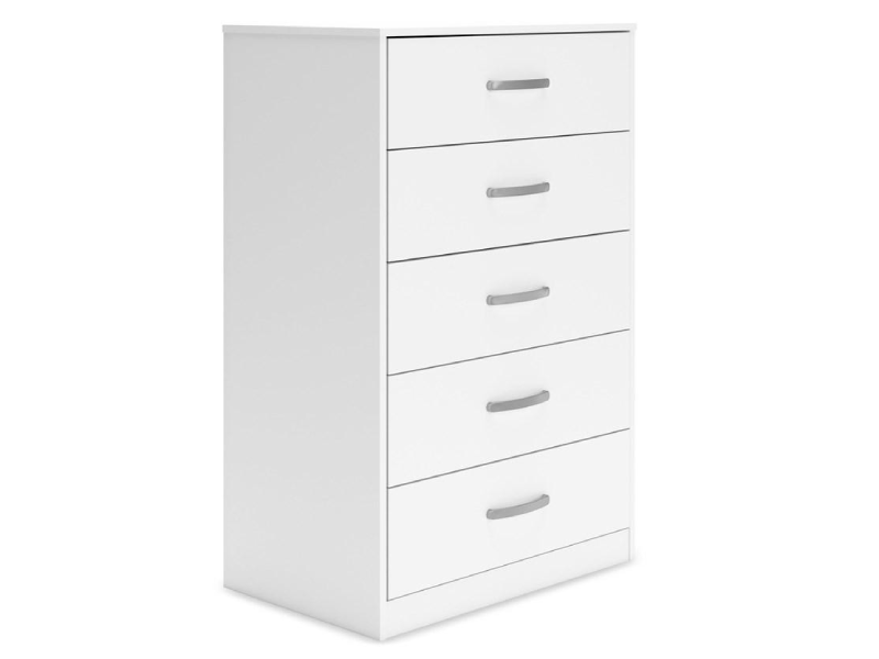Signature Design by Ashley Flannia Five Drawer Chest in White - EB3477-245