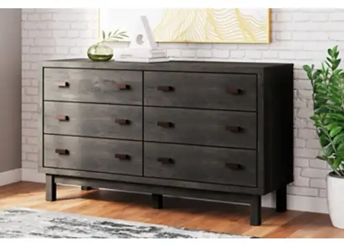 Signature Design by Ashley Toretto Six Drawer Dresser in Charcoal - B1388-231
