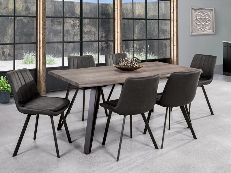 Carrie Collection 7 Piece Dining Set - 6833SN-BK (6), 6833-63DT