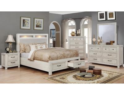 Darcy Collection Queen 6pc Storage Bedroom Set - 1700W-41700W-51700W-61700W-1 / 1700W-2 / 1700W-3